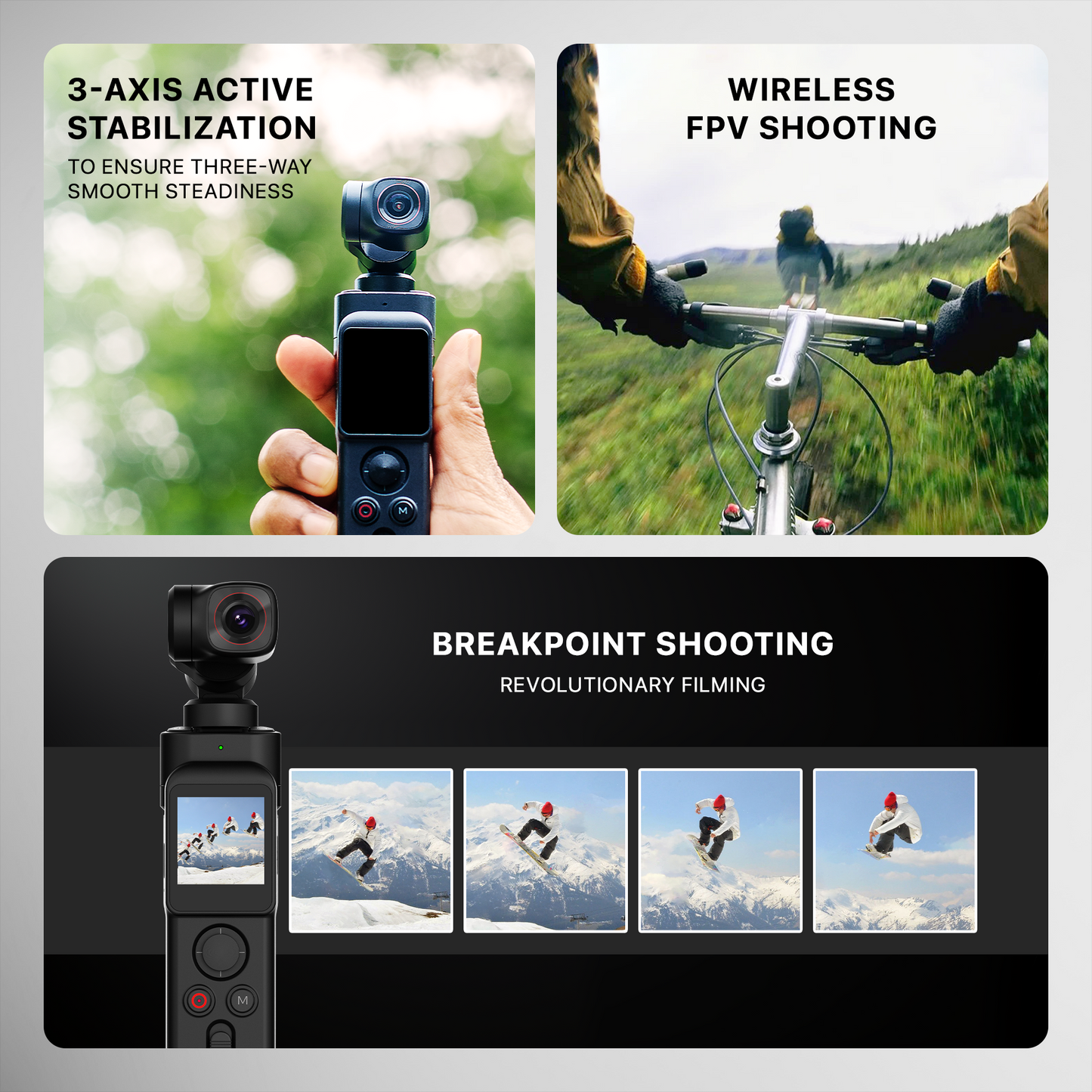 IZI IRIS Detachable Pocket Gimbal Camera, 512GB Storage, 160mins Battery, AI Tracking