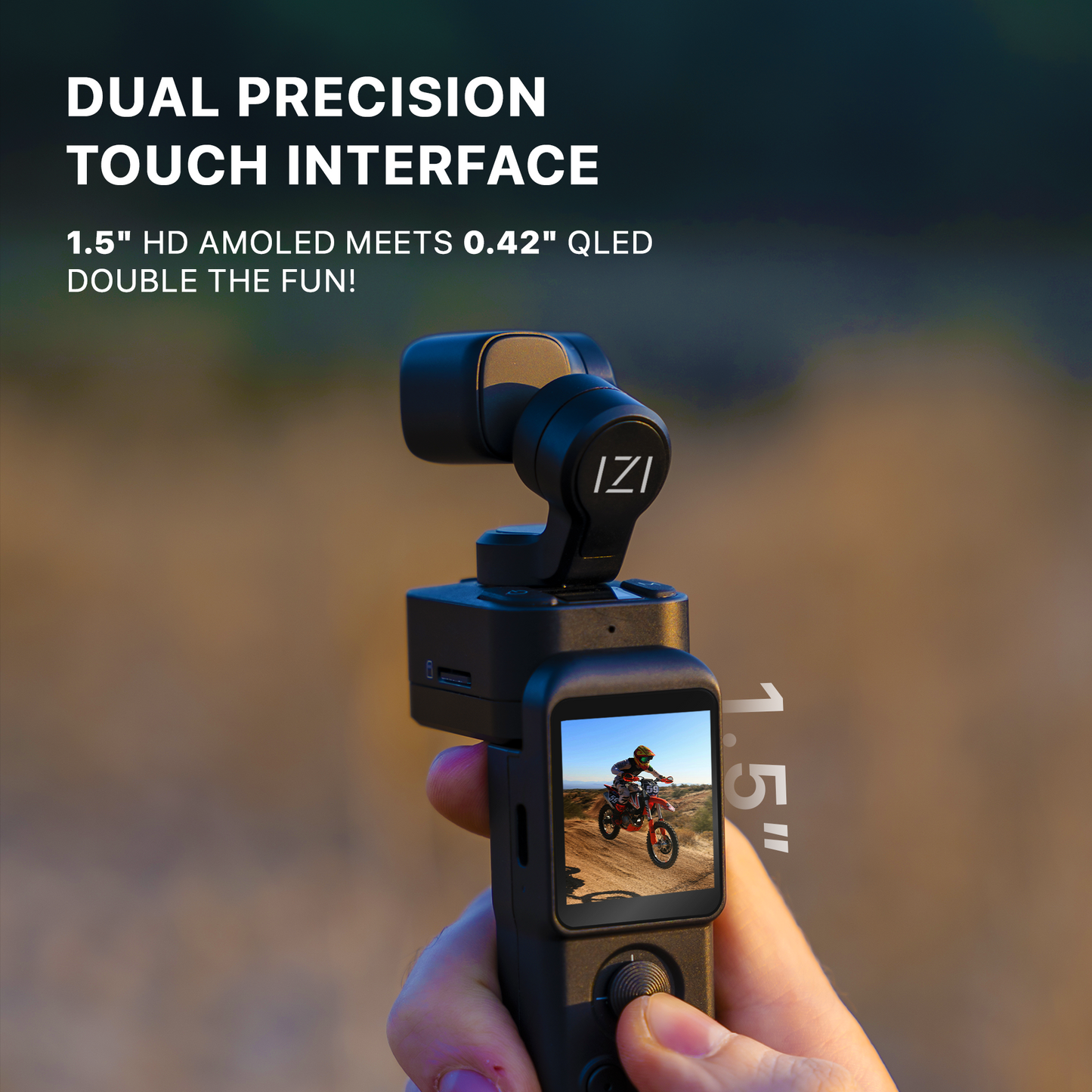 IZI IRIS Detachable Pocket Gimbal Camera, 512GB Storage, 160mins Battery, AI Tracking