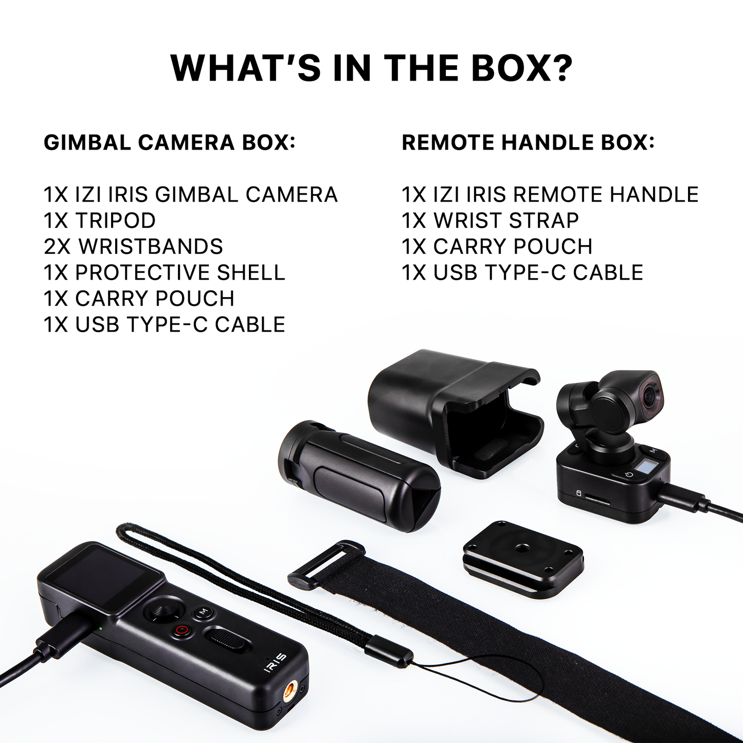 IZI IRIS Detachable Pocket Gimbal Camera, 512GB Storage, 160mins Battery, AI Tracking