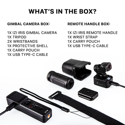 IZI IRIS Detachable Pocket Gimbal Camera, 512GB Storage, 160mins Battery, AI Tracking